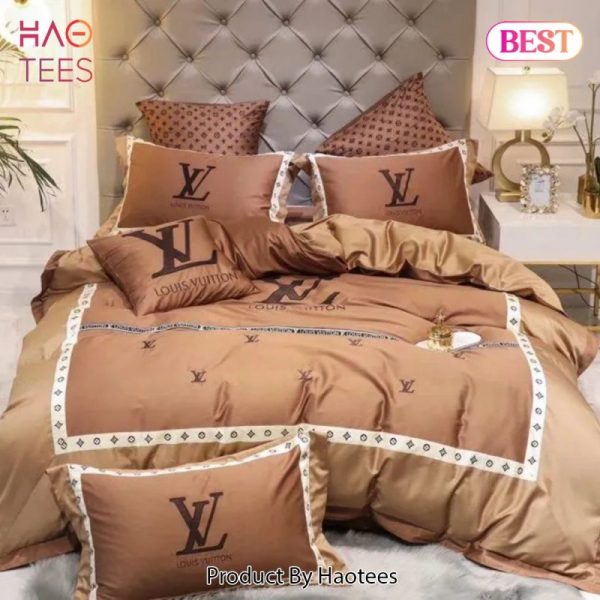 Louis Vuitton Amazing Logo Brand Bedding Set Bedspread Duvet Cover Set Home Decor