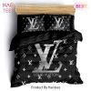 Louis Vuitton Black Luxury Brand Bedding Set Duvet Cover Bedspread Home Decor