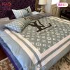 Louis Vuitton Blue Monogram Luxury Brand Bedding Set Duvet Cover Home Decor