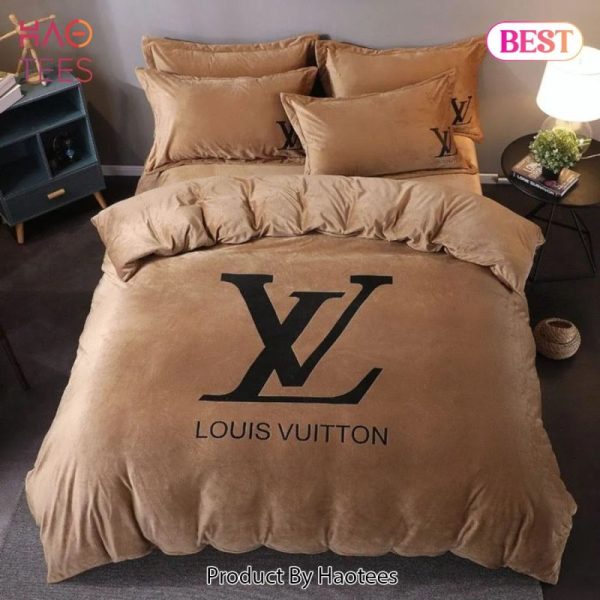 Louis Vuitton Brown Brand Bedding Set Bedspread Duvet Cover Set Home Decor