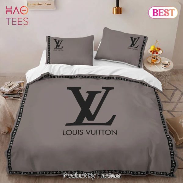 Louis Vuitton Brown Logo Luxury Brand High-End Bedding Set LV Home Decor