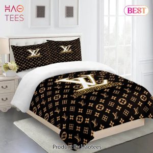 Louis Vuitton Brown Luxury Brand Limited Fashion Premium Bedding Set Home Decor