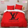 Louis Vuitton Red Luxury Brand High-End Bedding Set LV Home Decor