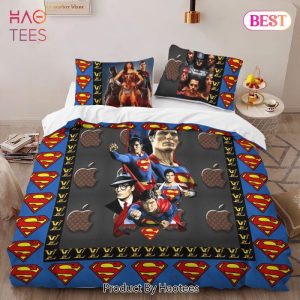 Louis Vuitton Superman Logo Edition Luxury Brand High-End Bedding Set LV Home Decor