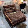 Louis Vuitton Supreme Brown Fashion Luxury Brand Bedding Set Home Decor