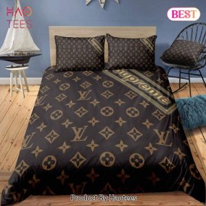 Louis Vuitton Supreme Brown Premium Luxury Bedding Set Home Decor