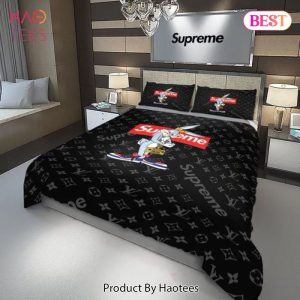 Louis Vuitton Supreme Bugs Bunny Luxury Brand Bedding Set Duvet Cover Bedspread Home Decor