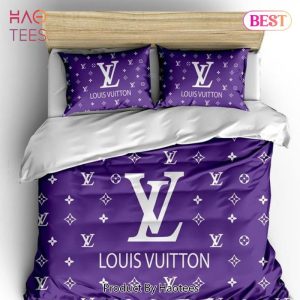 Louis Vuitton Violet Luxury Brand Fashion Bedding Set Bedspread Duvet Cover Set