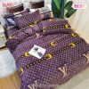 Louis Vuitton Violet Luxury Brand Premium Bedding Set Duvet Cover Home Decor