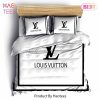 Louis Vuitton White Luxury Brand Fashion Bedding Set Bedspread Duvet Cover Set