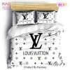 Louis Vuitton White Luxury Brand High-End Bedding Set LV Home Decor