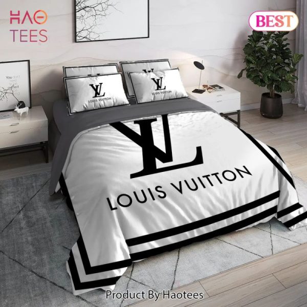 Louis Vuitton White Luxury Brand High End Premium Bedding Set Home Decor