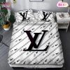 Louis Vuitton White Luxury Brand Premium Bedding Set Duvet Cover Home Decor