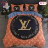 Louis Vuitton Yellow Logo Black Orange Luxury Brand Bedding Set Duvet Cover Home Decor