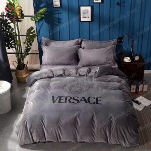 Luxury Versace Grey Logo Brands Bedding Set