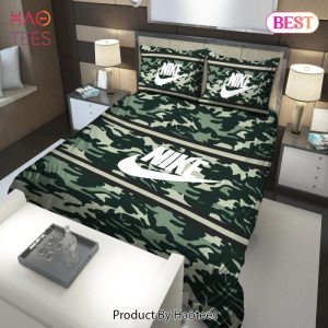 Nike Green Army Fashion Luxury Brand Premium Bedding Set Home Decor