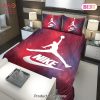 Nike Jordan Red Fashion Luxury Brand Premium Bedding Set Home Decor