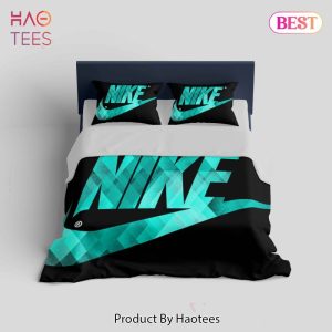 Nike Turquoise Fashion Logo Luxury Brand Bedding Set Home Decor