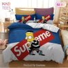 Supreme Bart Simpson White Blue Luxury Brand Bedding Set Duvet Cover Home Decor