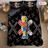 Supreme Kaws Black Luxury Brand Bedding Set Duvet Cover Home Decor Special Gift