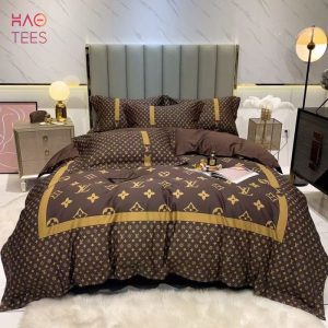 THE BEST LV Brown Luxury Color Bedding Sets POD Design