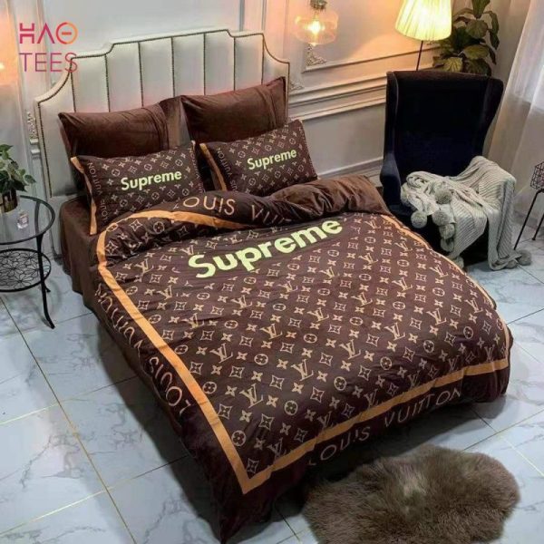 [THE BEST] Supreme LV Brown Bedding Sets