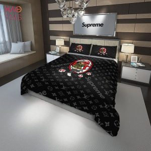 [TRENDDING] Louis Vuitton Black Mix Supreme Luxury Brand Bedding Sets