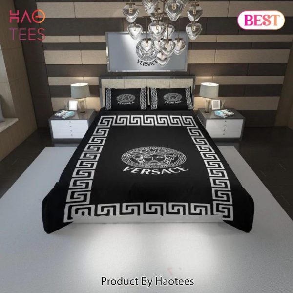 Versace New Black Luxury Fashion Brand Bedding Set Bedspread Duvet Cover Set