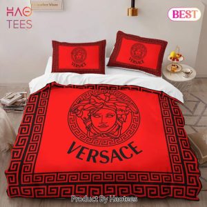 Versace Red Logo Limited Edition Luxury Brand High-End Bedding Set LV Home Decor