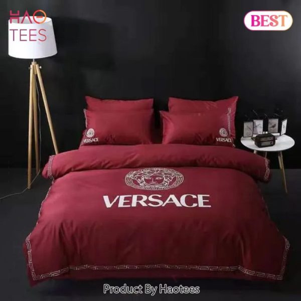 Versace Red Luxury Brand Bedding Set Bedspread Duvet Cover Set Home Decor