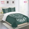 Versace Teal Luxury Brand High End Premium Bedding Set Home Decor