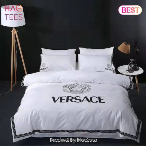 Versace White Luxury Brand Bedding Set Bedspread Duvet Cover Set Home Decor