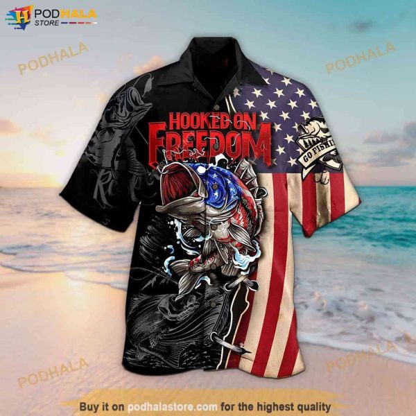 3D Hooked On Freedom Ocean Hawaiian Shirt