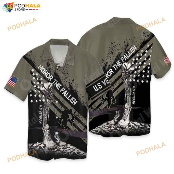 4th Of July Memorial Day Veteran Honor The Fallen 3D Funny Hawaiian Shirt