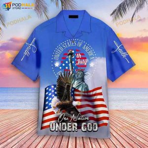 4th Of July One Nation Under God Independence Day 3D Funny Hawaiian Shirt