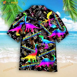 Allysaurus Pride Lgbt Ally Dinosaur 3D Funny Hawaiian Shirt