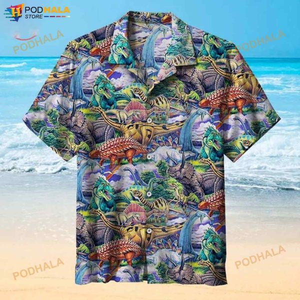 Amazing Dinosauria 3D Funny Hawaiian Shirt