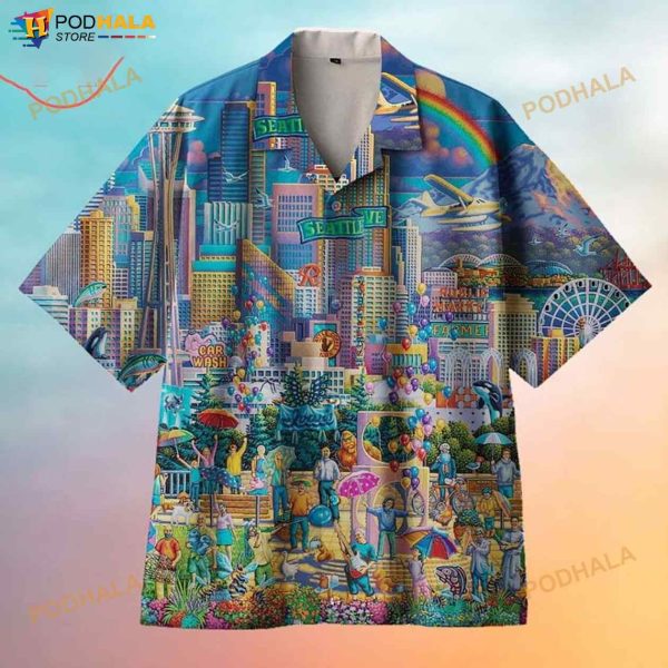 Amazing Seattle City 3D Funny Hawaiian Shirt