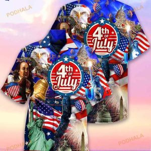 America Love July Style 3D Funny Hawaiian Shirt