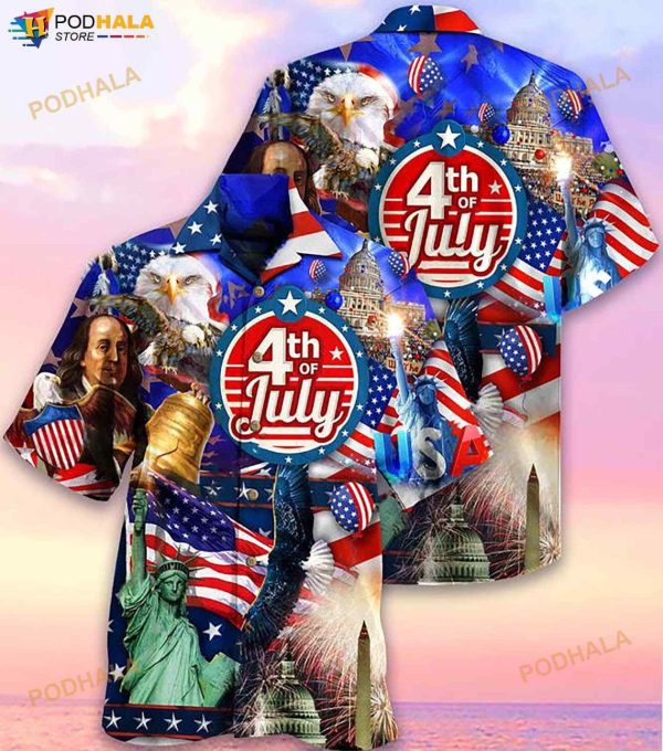 America Love July Style 3D Funny Hawaiian Shirt