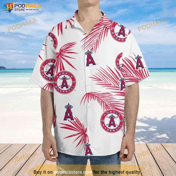 Anaheim Angels MLB Hawaiian Shirt Palm Leaves Pattern