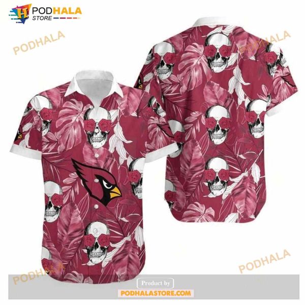 Arizona Cardinals Coconut Leaves And Skulls Hawaii Shirt Summer Collections