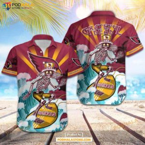 Arizona Cardinals NFL Skateboarding Skull Collection Hawaiian Shirt