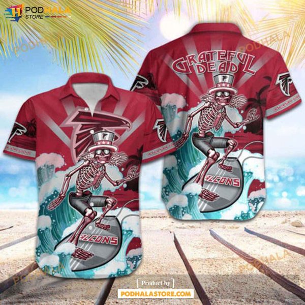 Atlanta Falcons NFL Skateboarding Skull Collection Hawaiian Shirt