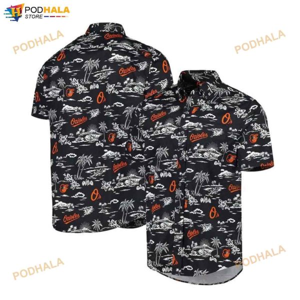 Baltimore Orioles Black Kekai Performance 3D Funny Hawaiian Shirt