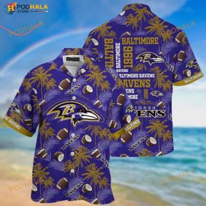 Baltimore Ravens Palm 3D Funny Hawaiian Shirt