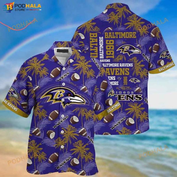 Baltimore Ravens Palm 3D Funny Hawaiian Shirt