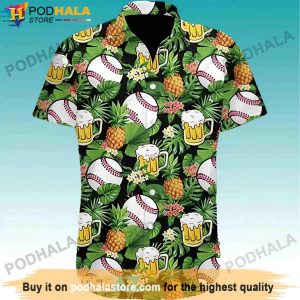 Baseball Pineapple Summer Beer Hawaiian Shirt