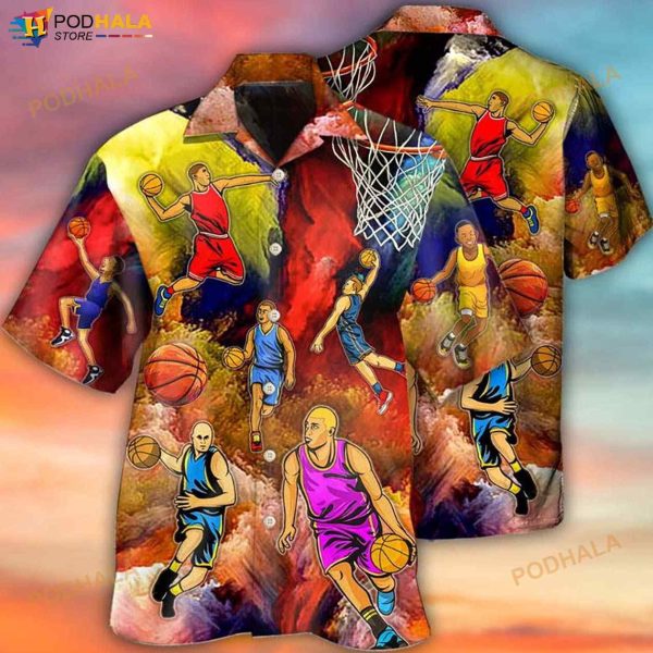 Basketball Style Colorful 3D Funny Hawaiian Shirt