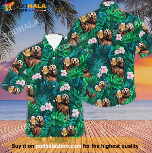 Bear Beer Vintage Aloha Beer Hawaiian Shirt